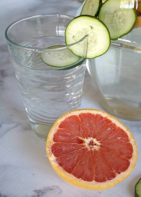 Cucumber Grapefruit Water - a refreshing way to boost your health, keep you hydrated, and a great change from drinking regular water!