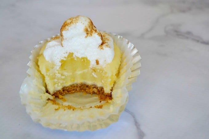 These Lemon Meringue Cheesecakes are a tasty combination of a cheesecake and lemon meringue pie for the perfect Springtime and Easter dessert!