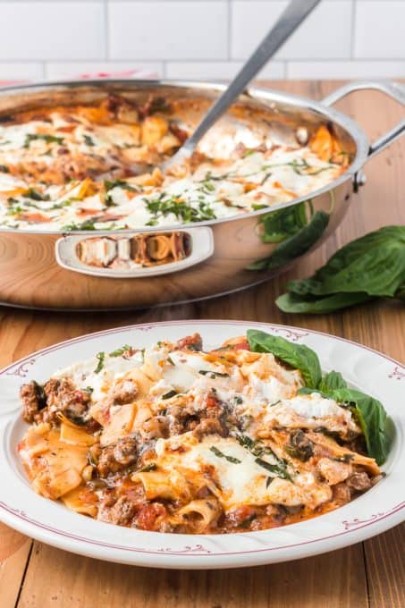 Skillet Spinach Lasagna