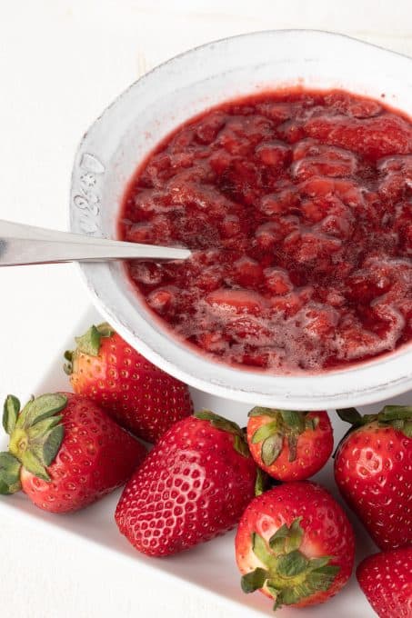 A strawberry sauce made with only 3 ingredients.
