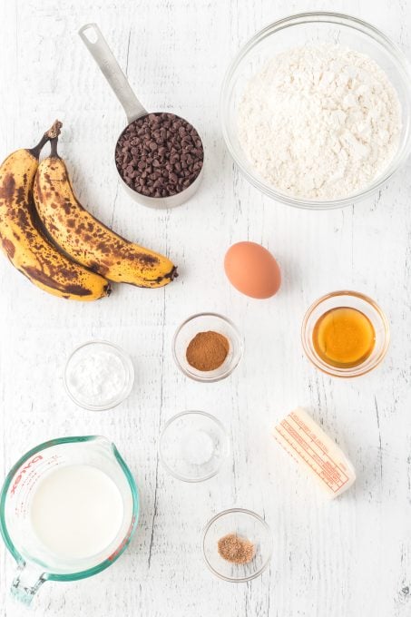 Ingredients for Banana Chocolate Scones.