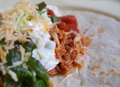 Easy to make Crockpot Taco Chicken - great in tacos or in salads!