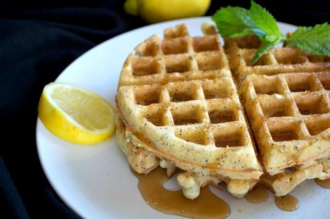 Lemon Poppy Seed Waffles - the perfect treat for a weekend breakfast or brunch and their dairy-free!