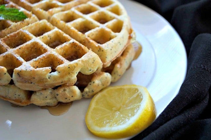 Dairy-Free Lemon Poppy Seed Waffles - the perfect treat for a weekend breakfast or brunch and their dairy-free!