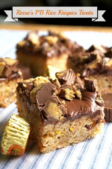 Your favorite Rice Krispies Treats made better with peanut butter, and Reese's! Your favorite Rice Krispies Treats made better with peanut butter, and Reese's!