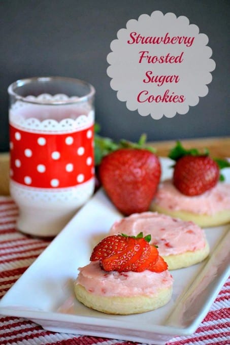 Soft Sugar Cookies frosted with a fresh strawberry buttercream. - perfect for summer!