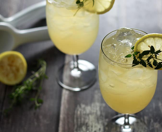 Whiskey Ginger Thyme Lemonade