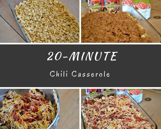 Stock your pantry with canned goods and make this Chili Casserole for dinner in just 20 minutes!