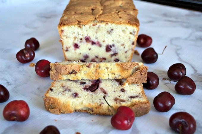 A delicious pound cake made even better with the addition of fresh cherries!