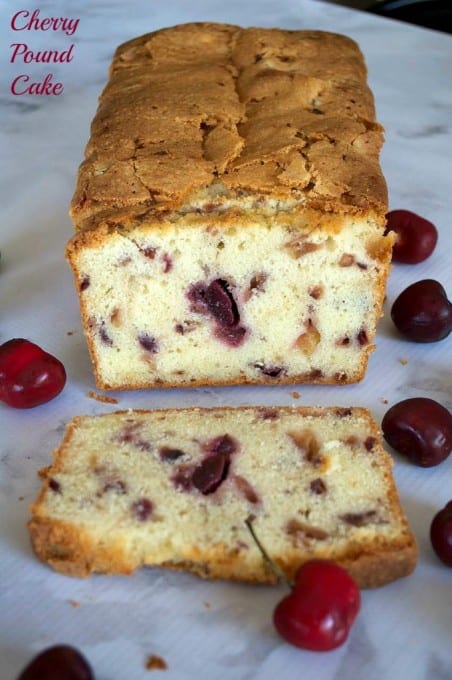 A delicious pound cake made even better with the addition of fresh cherries!
