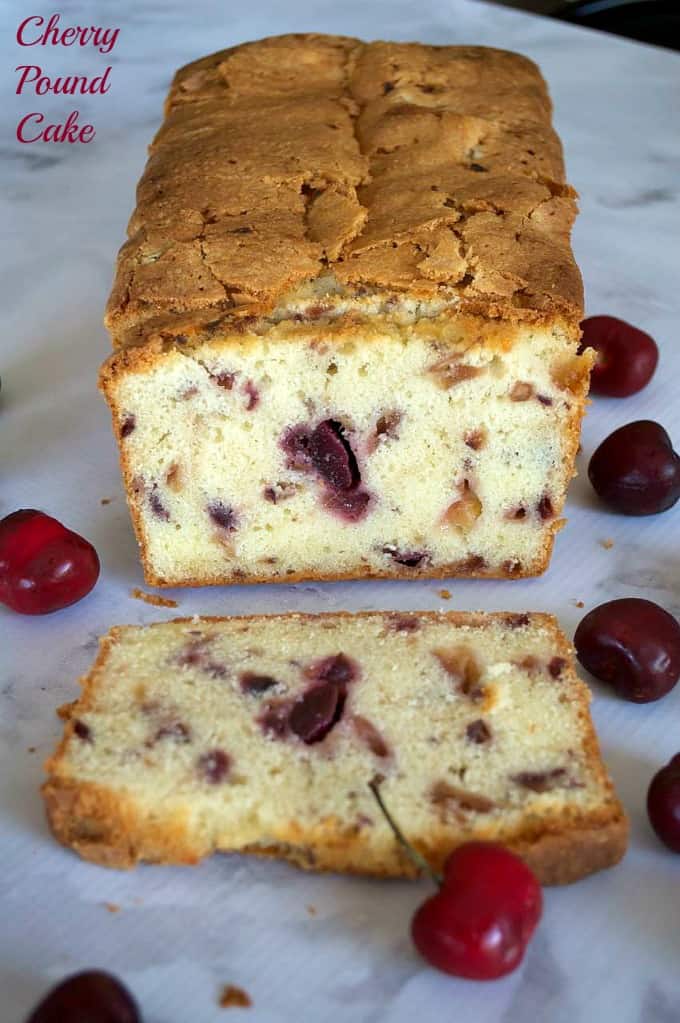 Cherry Pound Cake - A delicious pound cake made even better with the addition of fresh cherries!