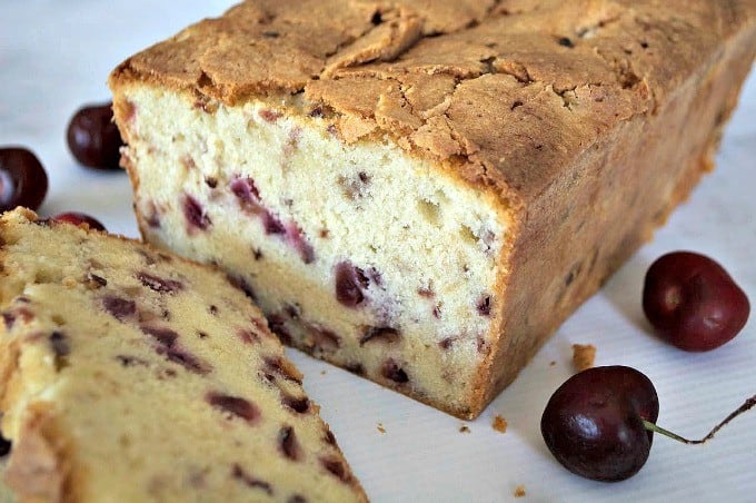 A delicious pound cake made even better with the addition of fresh cherries!