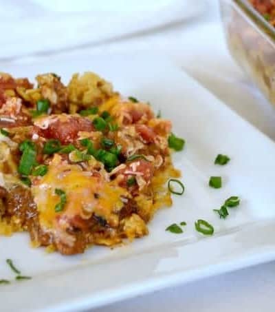 Stock your pantry with canned goods and make this Chili Casserole for dinner in just 20 minutes!