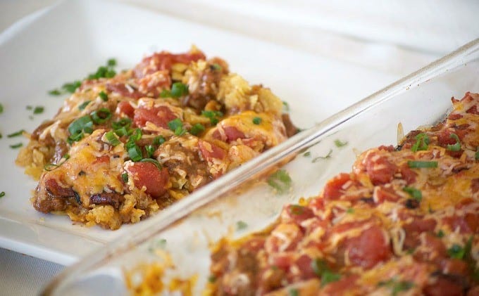 Stock your pantry with canned goods and make this Chili Casserole for dinner in just 20 minutes!