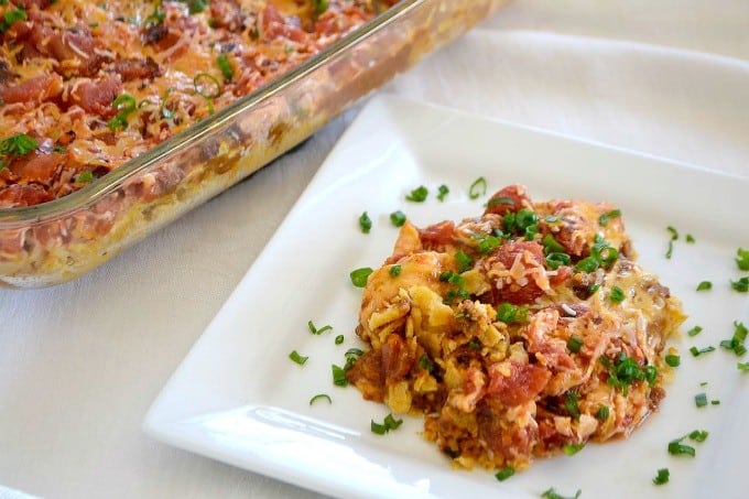 Stock your pantry with canned goods and make this Chili Casserole for dinner in just 20 minutes!