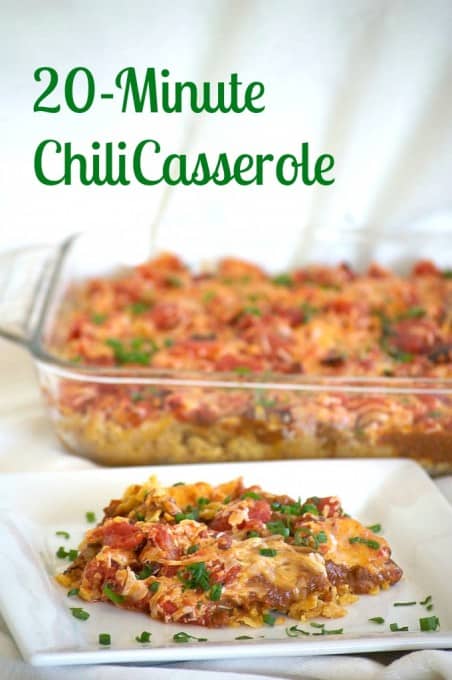 Stock your pantry with canned goods and make this Chili Casserole for dinner in just 20 minutes!