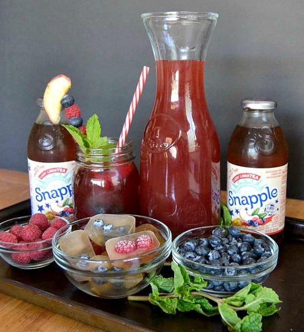 Snapple Lady LiberTEA, Raspberry Syrup, and Club Soda make the perfect summertime punch!