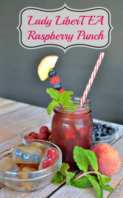 Snapple Lady LiberTEA, Raspberry Syrup, and Club Soda make the perfect summertime punch!