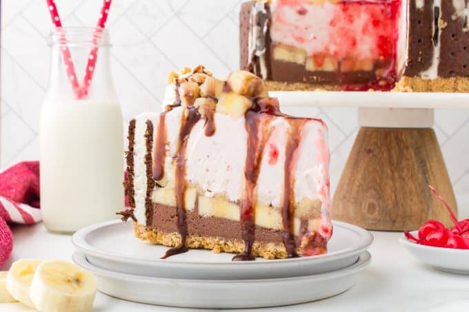 Banana Split Ice Cream Cake