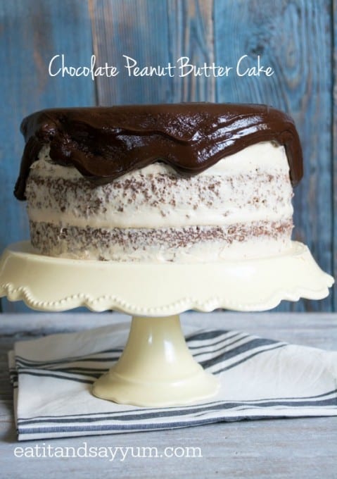 Chocolate Peanut Butter Cake with chocolate ganache