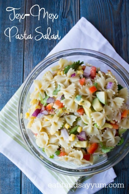 Pasta combined with fresh vegetables and tossed with a homemade vinaigrette.