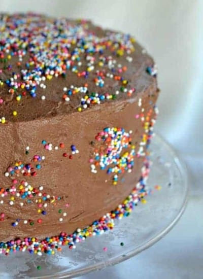 Yellow cake frosted with chocolate buttercream ~ simple, yet delicious!