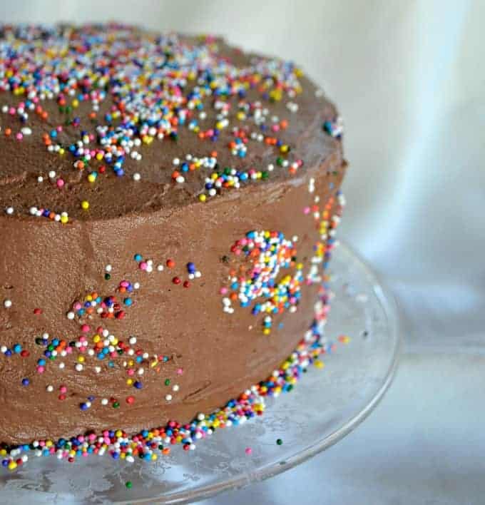 Yellow cake frosted with chocolate buttercream ~ simple, yet delicious!