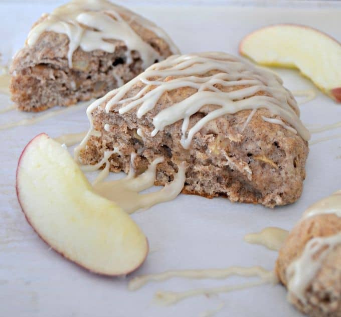 Fresh apple, cinnamon and nutmeg make these scones a fantastic breakfast treat or wonderful tea accompaniment.