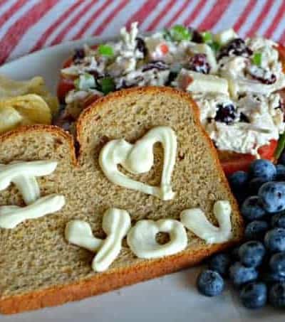 Add some love notes to your lunch - Cranberry Apple Chicken Salad