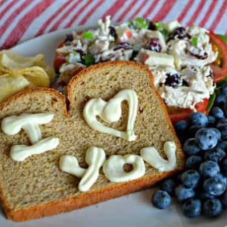 Add some love notes to your lunch - Cranberry Apple Chicken Salad