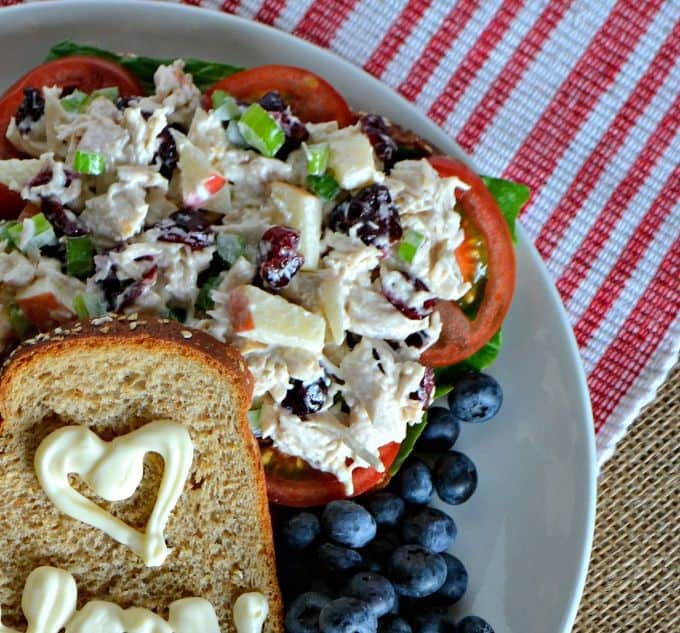 Add some love notes to your lunch - Cranberry Apple Chicken Salad