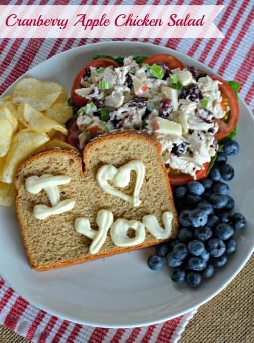 Add some love notes to your lunch - Cranberry Apple Chicken Salad