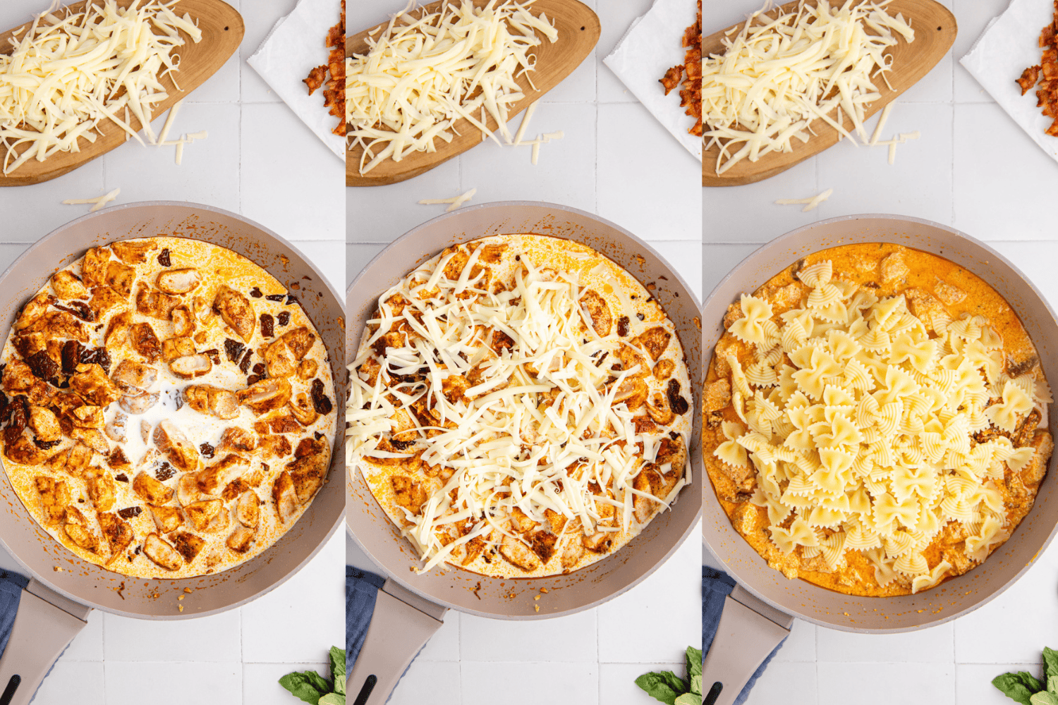 Second set of photos for Chicken Mozzarella Pasta.