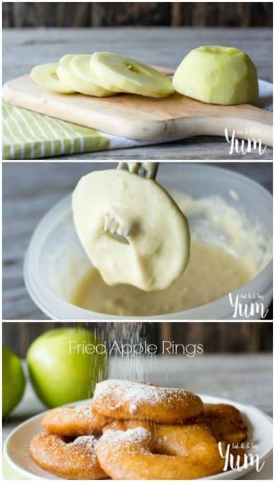 Fried Apple Rings- step by step- delicious, fluffy rings filled with an apple slice