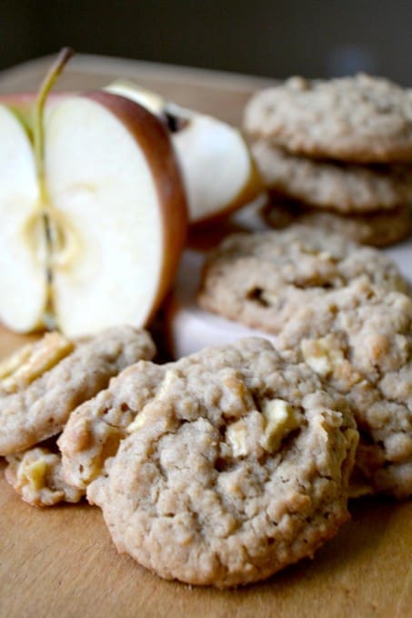 That old-fashioned oatmeal cookie with the added flavor of peanut butter and some chopped apple.