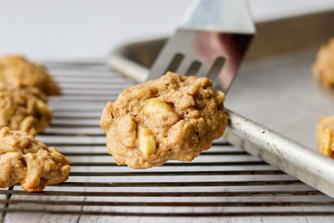 Peanut butter oatmeal cookies with apple.