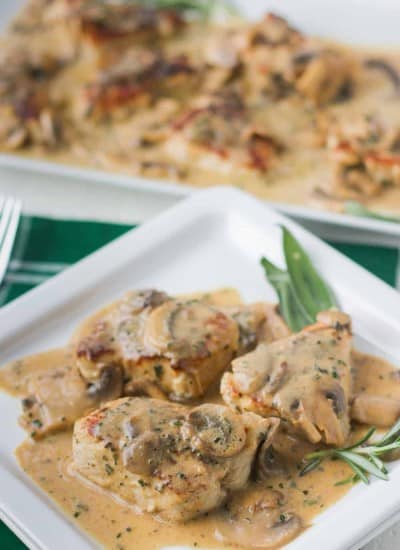 Rosemary Pork Medallions in a Mushroom Wine Sauce