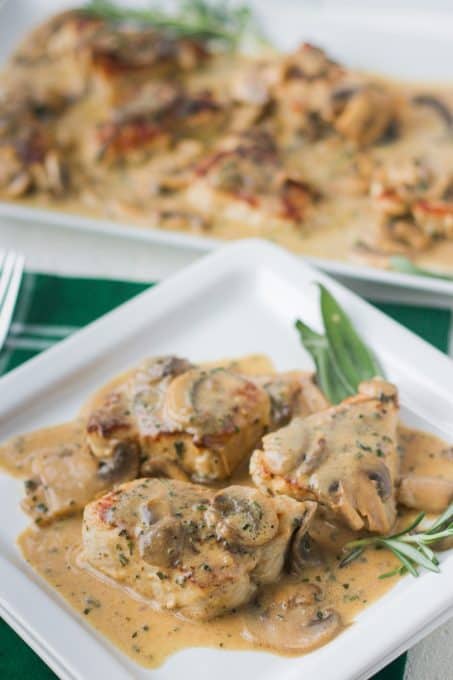 Rosemary Pork Medallions in a Mushroom Wine Sauce