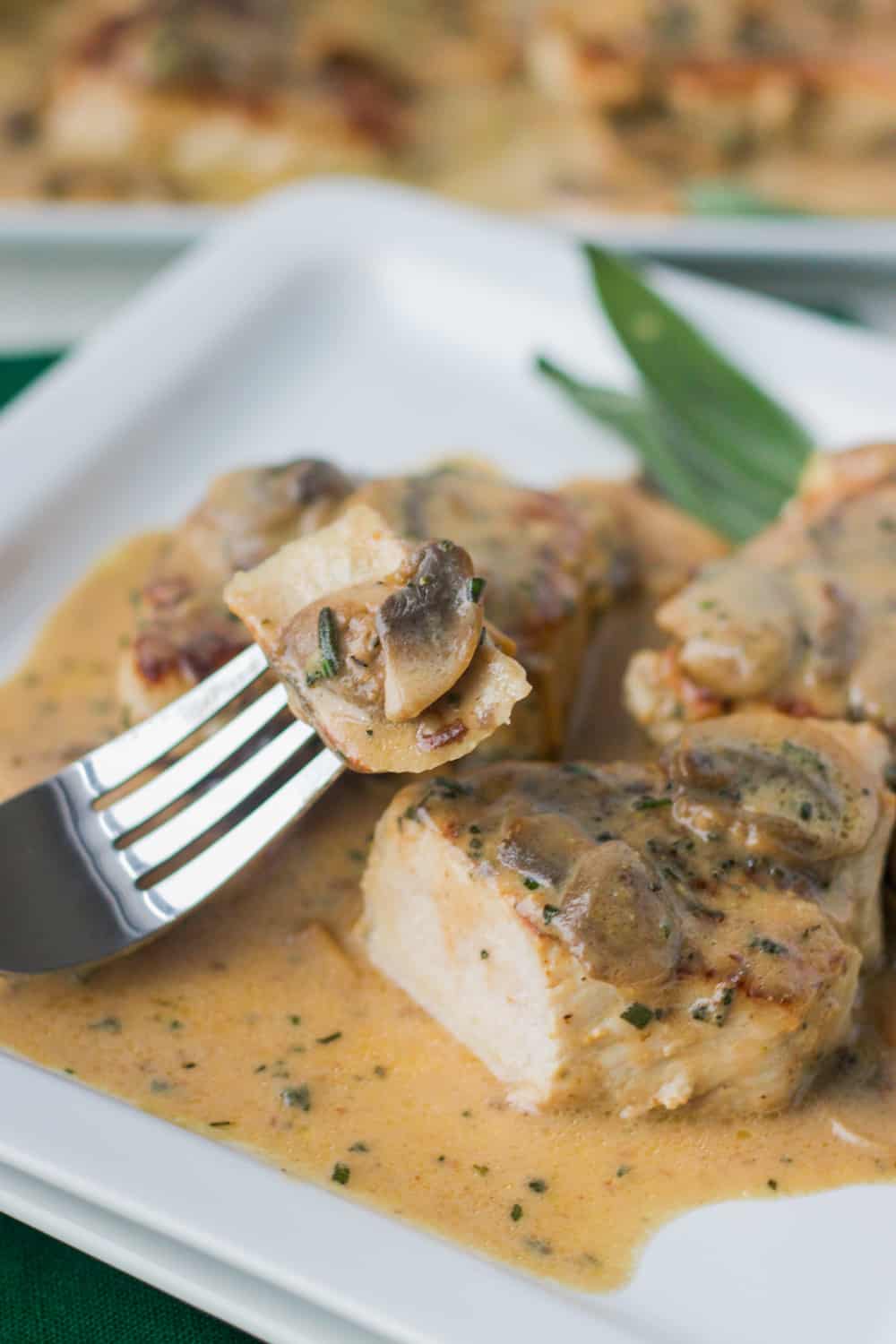 Rosemary Pork Medallions with Mushroom Wine Sauce