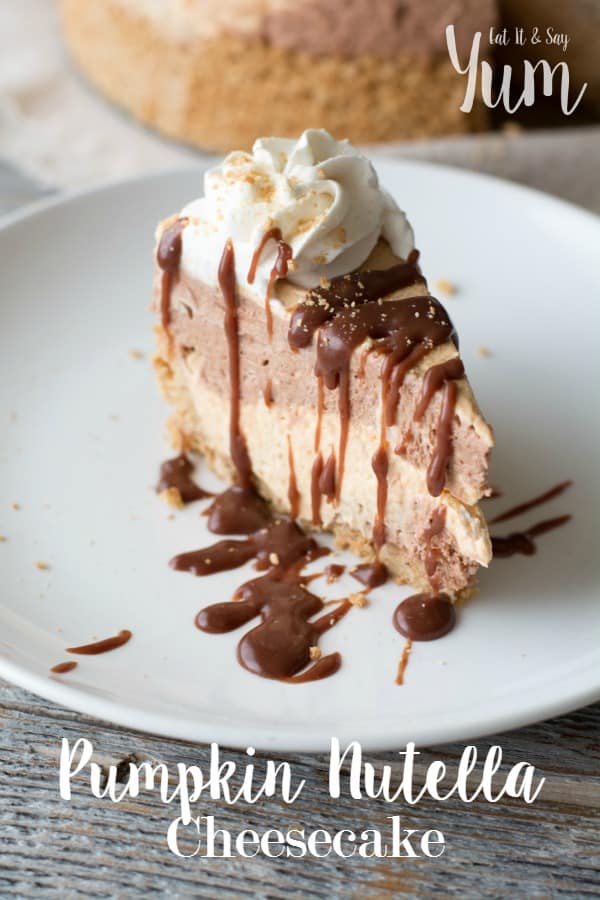 The great taste of pumpkin with a chocolate hazelnut spread make this No-Bake Pumpkin Nutella Cheesecake an easy menu addition for your holiday gathering.