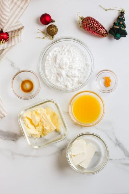 Ingredients for an orange glaze.