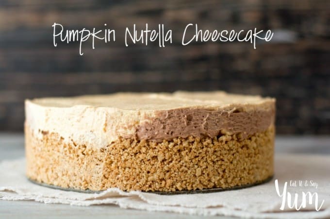 The great taste of pumpkin with a chocolate hazelnut spread make this No-Bake Pumpkin Nutella Cheesecake an easy menu addition for your holiday gathering.