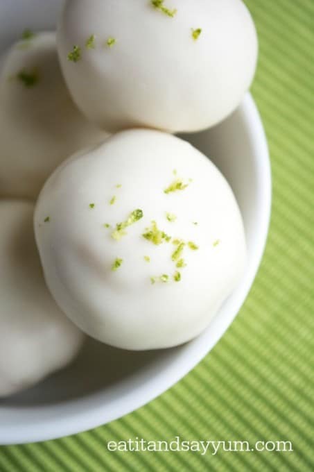 Key Lime Cheesecake Truffles- @eatitandsayyum - delicious truffles with that pop of key lime flavor