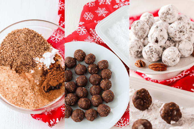 Process steps for Chocolate Bourbon Balls