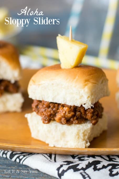 Aloha Sloppy Sliders- perfectly sized sloppy joes with a Hawaiian touch