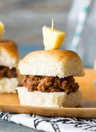 These sloppy joes are made into sliders and have the taste of the Hawaiian islands. They're perfect for your next part or Game Day get together.