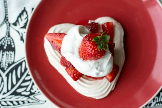 Heart Meringues with Berries and Cream- so light and refreshing, perfect dessert for Valentine's Day