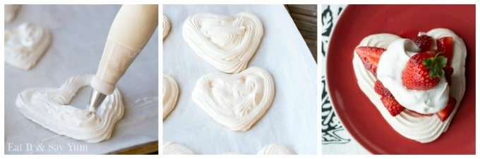 Piping Heart Shaped Meringues