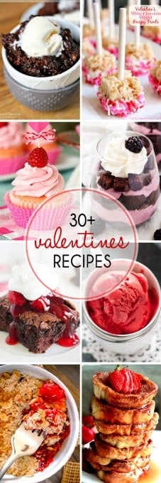 30+ Valentine's Day Recipes including French toast, cookies, cheesecake, crepes, cake, cupcakes and more, there's sure to be something to please your sweetheart!