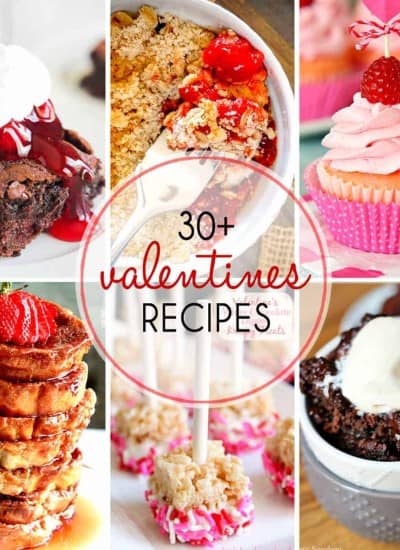 30+ Valentine's Day Recipes including French toast, cookies, cheesecake, crepes, cake, cupcakes and more, there's sure to be something to please your sweetheart!
